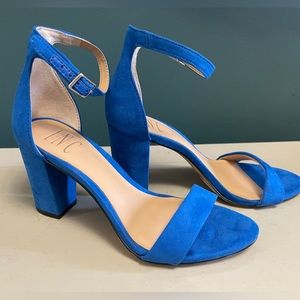 International Concepts I.N.C Blue Sandal Pump Ankle Strap Block Heel - Size 6